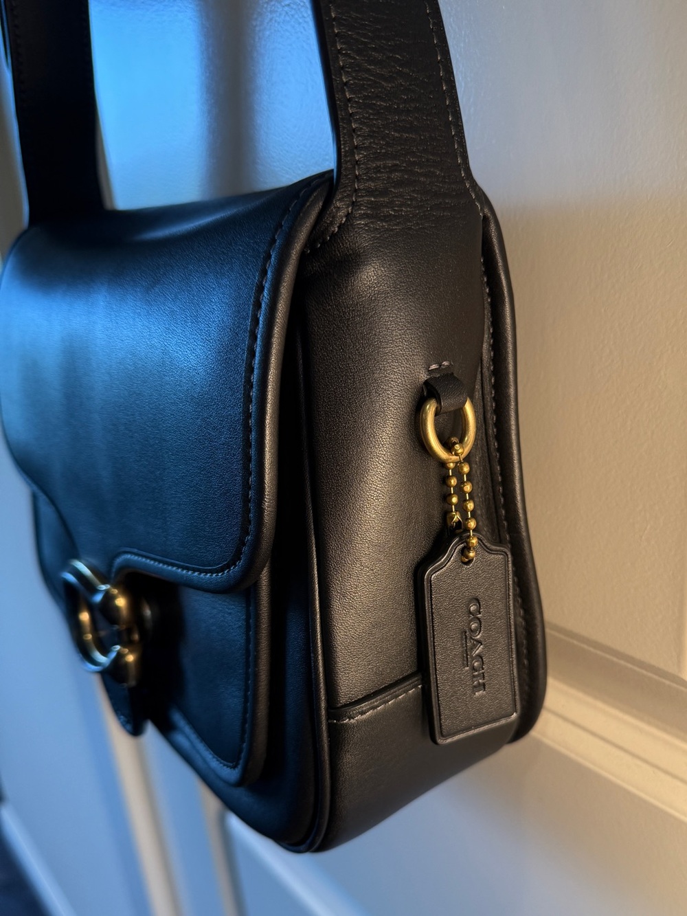 COACH - Black Tabby Messenger with Brass Hardware - Picture 4 of 16